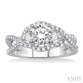 1/2 Ctw Diamond Semi-Mount Engagement Ring in 14K White Gold